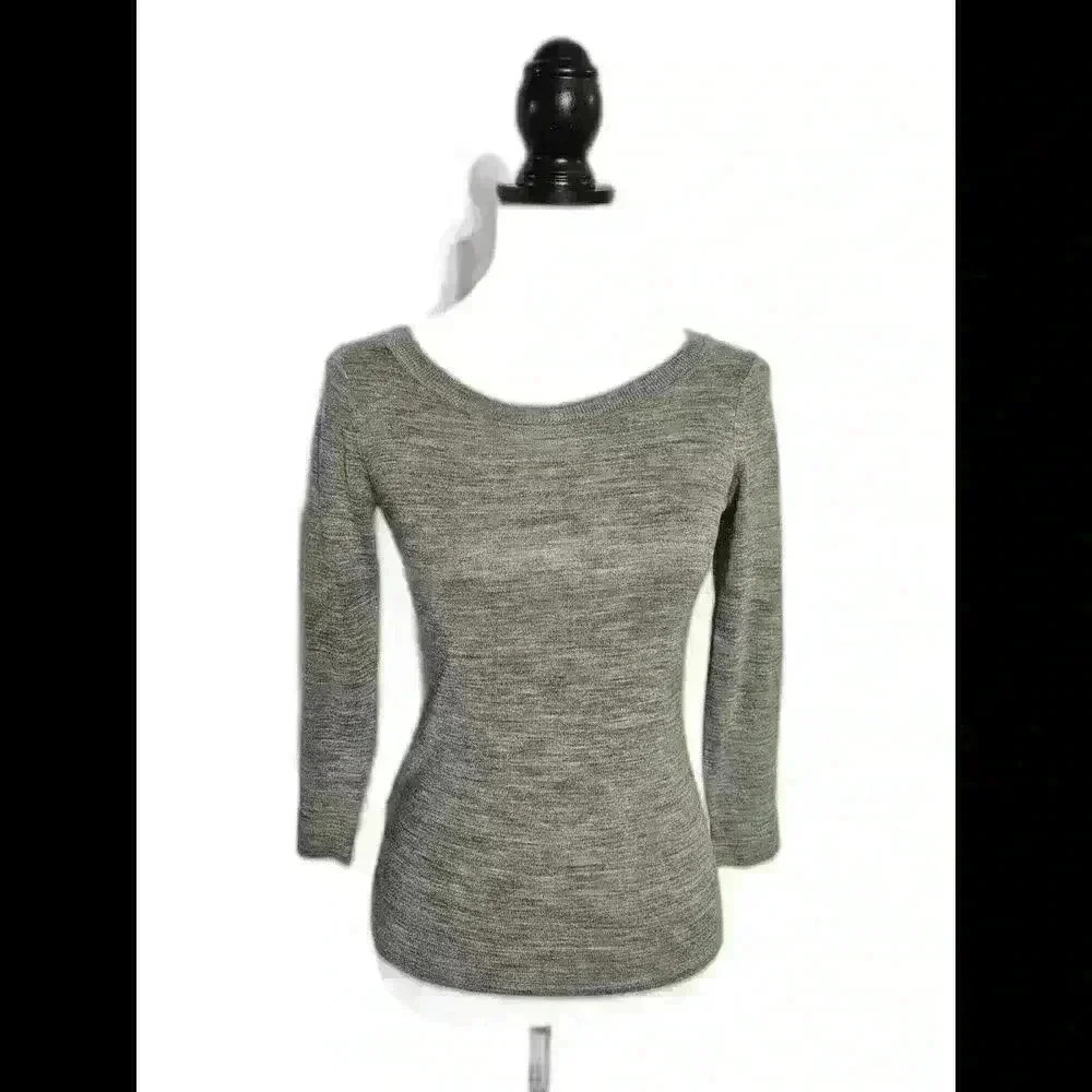 Stylish Gray Knitted Long Sleeve Top